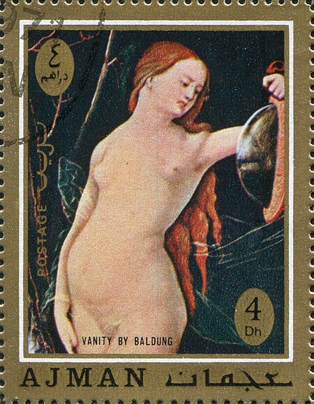 Stamp of Ajman - 1971 - Colnect 653782 - Prudence 1529 by Hans Baldung