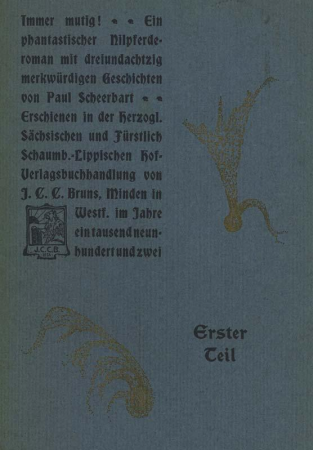 Paul Scheerbart - Immer mutig! Ein phantastischer Nilpferdroman, Paul Scheerbart, 1902