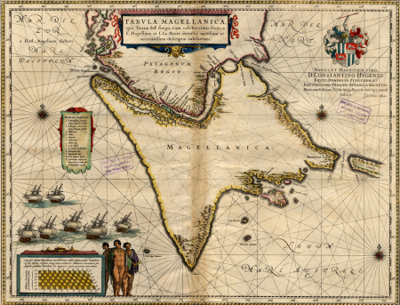 A Chart of Magellan by the Route of Tierra del Fuego, 1640