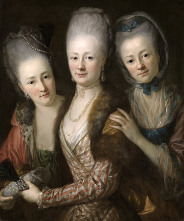 Portrait of the three daughters of Julius Johann von Vieth and Golssenau, Anton Graff, circa 1773