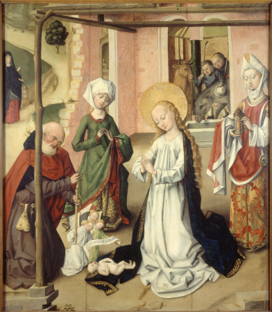 The adoration of the Christ-child, Master of the Saint Bartholomew Altarpiece, between 1475 and 1510