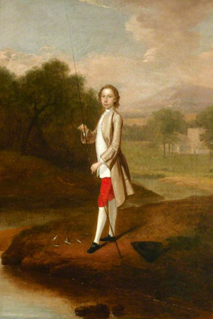 An Unknown Boy fishing, possibly Christopher Lethieullier (wrongly Called William Wallace Lethieullier), Arthur Devis, 1749