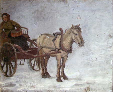 Woman in Cart, Frederik Collett, between 1870 and 1880