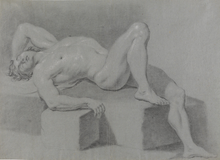 Liggende mannsakt., Johan Christian Dahl, between 1811 and 1817