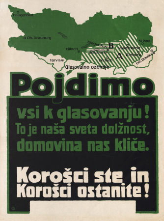 Plakat ob plebiscitu Pojdimo vsi k glasovanju 1920