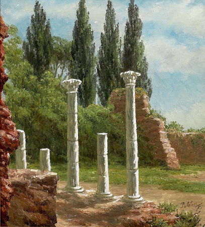 View of the Palatine Hill in Rome., Anthonore Christensen, between 1867 and 1926