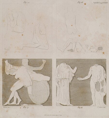 Four of the metopes in the Eastern front, succeeding in proper order those in Plate 10, that numbered 18 being in the No - Stuart James & Revett Nicholas - 1794