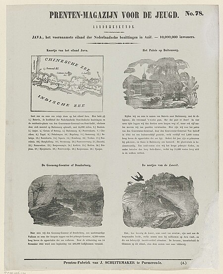 Java, the main island of the Dutch possessions in Asia - 10, 000 inhabitants, Jan Schuitemaker, 1850; 1850