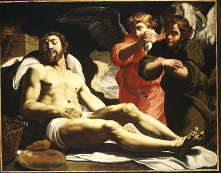 The Dead Christ in the Tomb with Two Angels, Abraham Janssens I, circa 1610