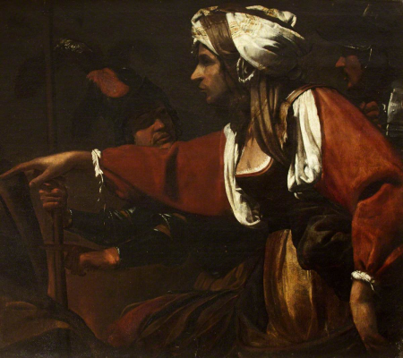 Maidservant from a 'Denial of Saint Peter' (fragment), Bartolomeo Manfredi, circa 1620