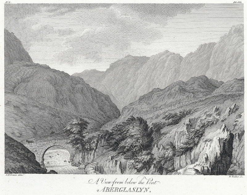 A view from below the Pont Aberglaslyn, Samuel Hieronymus Grimm, 1780
