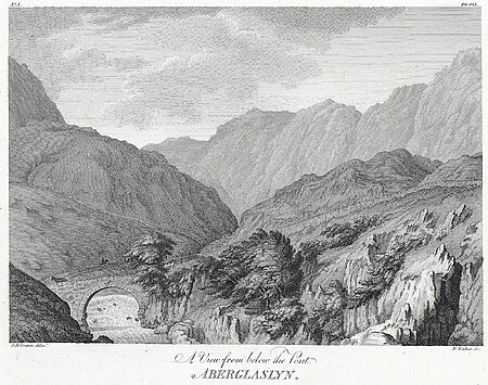 A view from below the Pont Aberglaslyn, Samuel Hieronymus Grimm, 1780