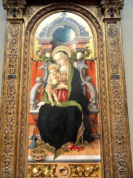 Madonna and Child Enthroned with Donor, Carlo Crivelli, 1470, tempera on panel, view 2 - National Gallery of Art, Washington - DSC08838, Carlo Crivelli