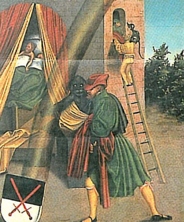 The Ten Commandments Sixth Commandment detail, Lucas Cranach the Elder