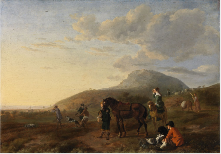 Landscape with a Shooting Party, Ludolf de Jongh, between 1648 and 1650