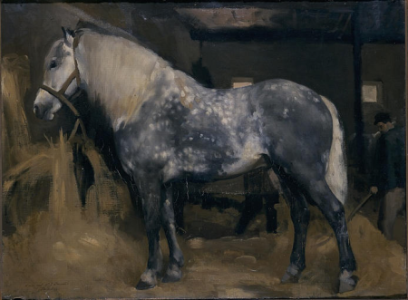 Percheron dans une écurie, Joseph-Auguste Rousselin, before 1916
