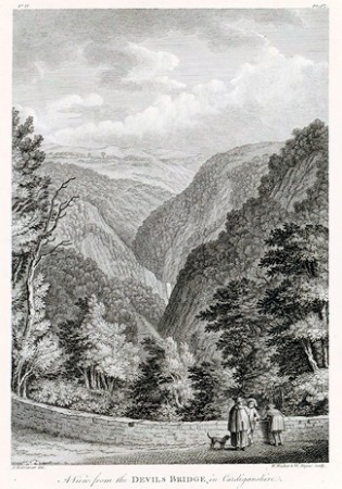 A view from the Devils Bridge, in Cardiganshire, Samuel Hieronymus Grimm, 1781