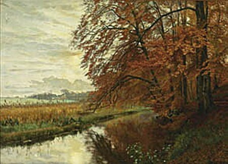 A stream running through a forest., Christian Zacho, 1894