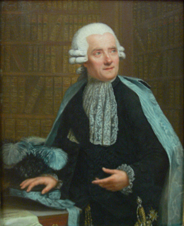 Portrait of a gentleman in a library (miniature), Franz Peter Kymli, 1789