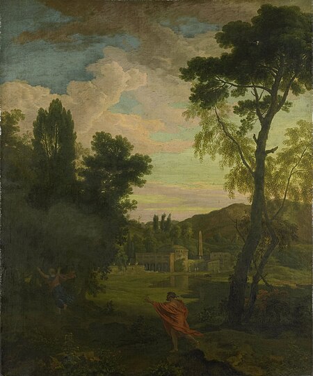 Arcadian Landscape with Jupiter and Io, Johannes Glauber, between 1680 and 1726