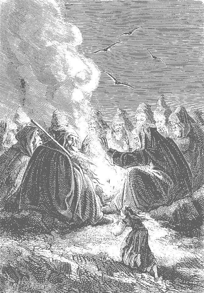 wizards around a fire