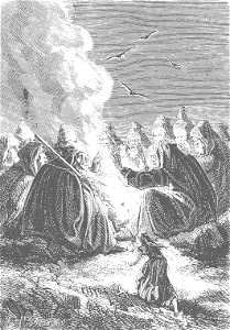 wizards around a fire