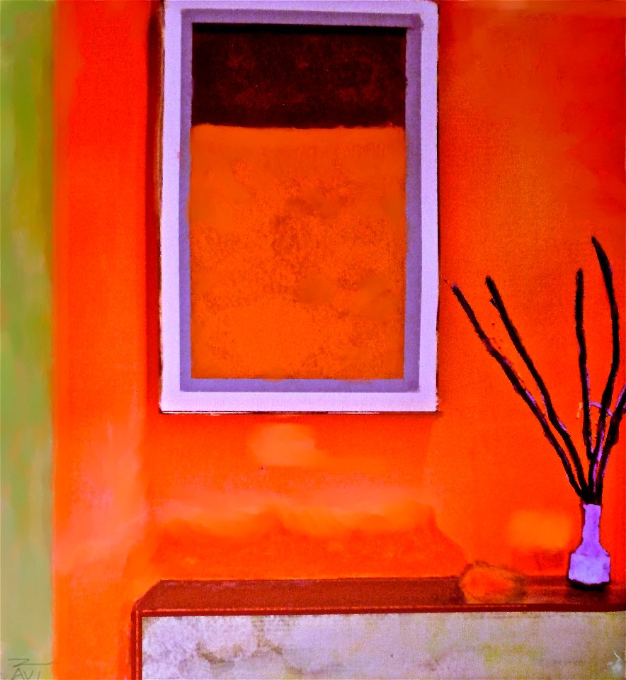 interior in orange