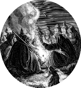 Wizards around a fire circle