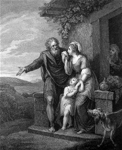 42 Genesis 21 v14 Abraham driving away Hagar