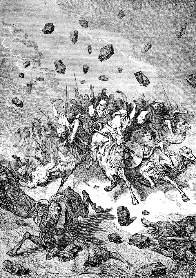 038 Joshua 10 v11 Victory over the Amorites (stones from heaven)