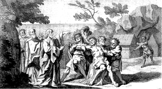 27 Matthew 08 v28-29 Jesus meets two demon-possessed men from the Gergesenes