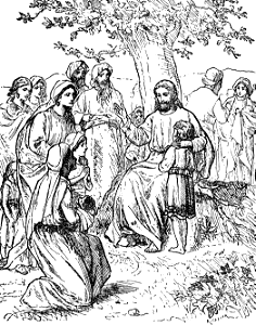 05 Jesus blessing the Children. Free illustration for personal and commercial use.