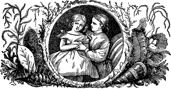 Mother with Daughter on Lap (ornament). Free illustration for personal and commercial use.