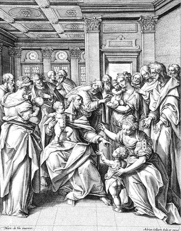 047 Jesus Blesses Little Children (Collaert 16th c)