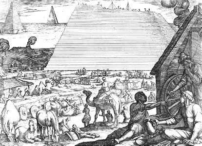 The Pyramids in Egypt (Tempesta 1610). Free illustration for personal and commercial use.