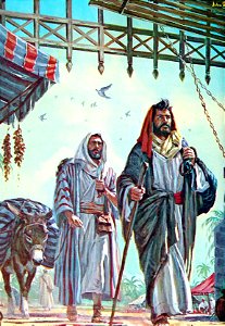 028 Barnabas brings Paul from Tarsus to help with the work in Antioch (color)