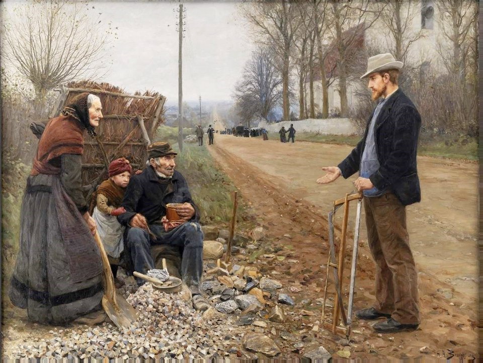 People by a road - Hans Andersen Brendekilde