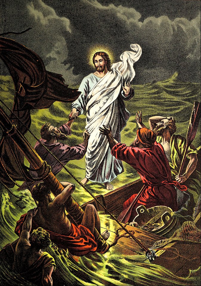 19 Mark 06 v48 - Jesus walking on the Water (color)