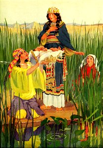 06 Moses is found in the Basket by Pharaohs Daughter (color)