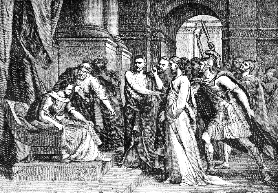 16 Mark 15 v1-5 - Jesus before Pilate - Free Stock Illustrations ...