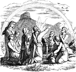 04 Noah and his Family offering Sacrifice