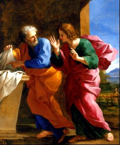 099 John and Peter at Christs Tomb (Romanelli 1640)
