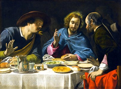 182 The Supper at Emmaus (Tarchiani 1625). Free illustration for personal and commercial use.