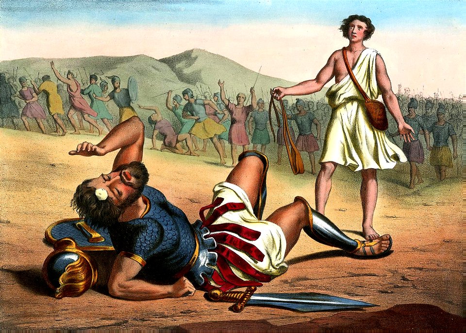 25 David defeats Goliath with his Sling