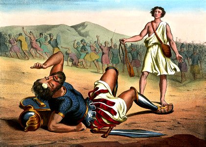 25 David defeats Goliath with his Sling