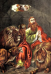 116 Daniel 06 v19-20 The King comes to check Daniel (color)