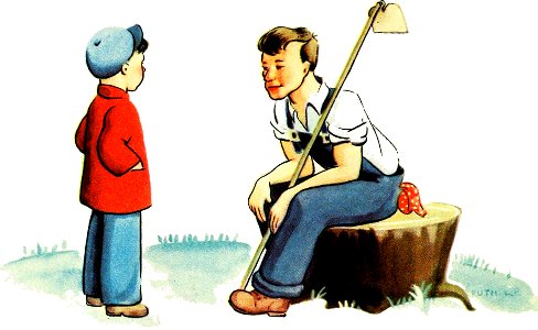 10 Boy talks to Farmer (color)