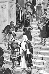 086 Upon his arrival in Rome, Paul was placed in charge of a guard who allowed him comparative freedom. Free illustration for personal and commercial use.
