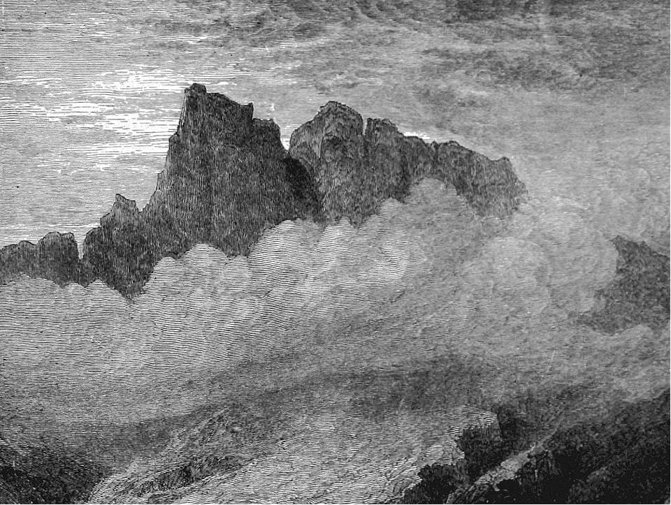 Mountain Peaks wrapped in Clouds