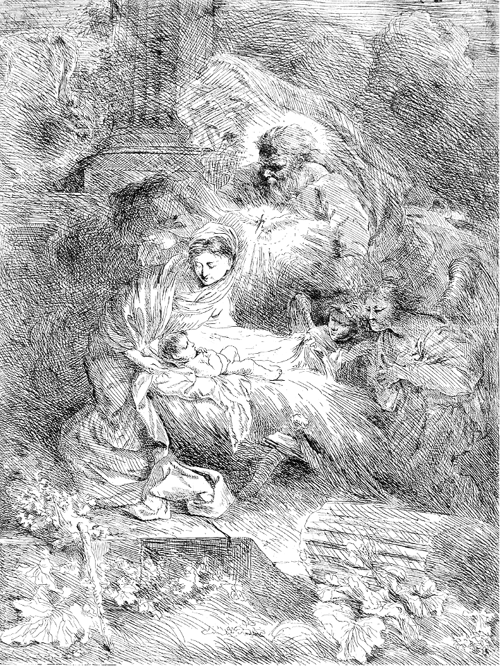 010 God the Father Regarding the Infant Christ (Castiglione 1647)